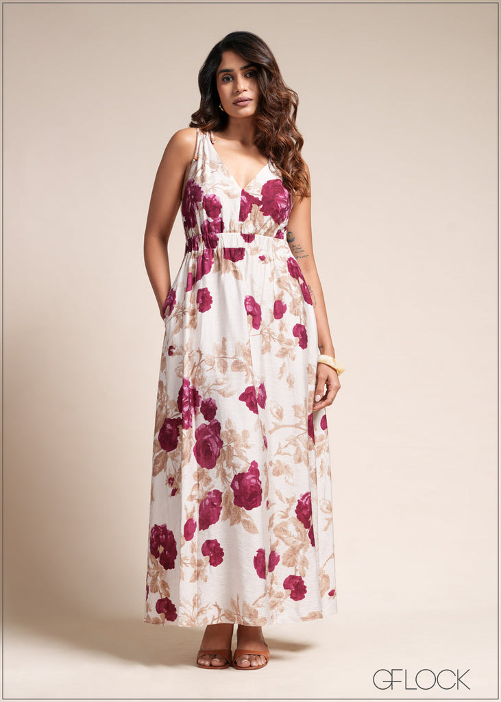 V-Neck Maxi Dress - 110526