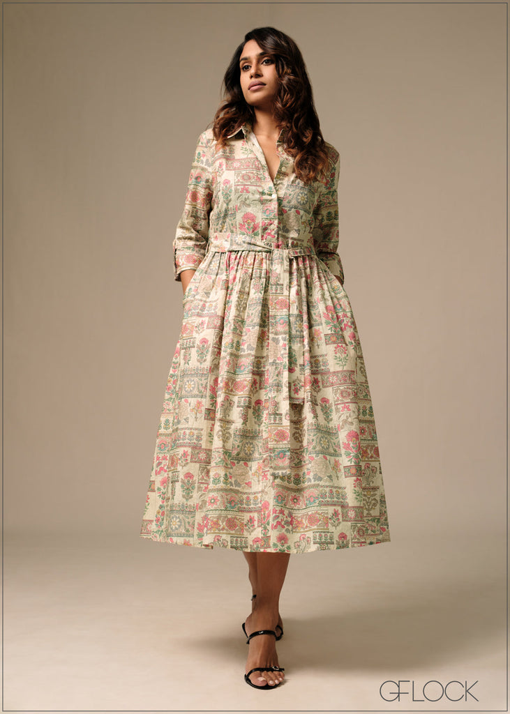 Printed Shirt Dress - 270326