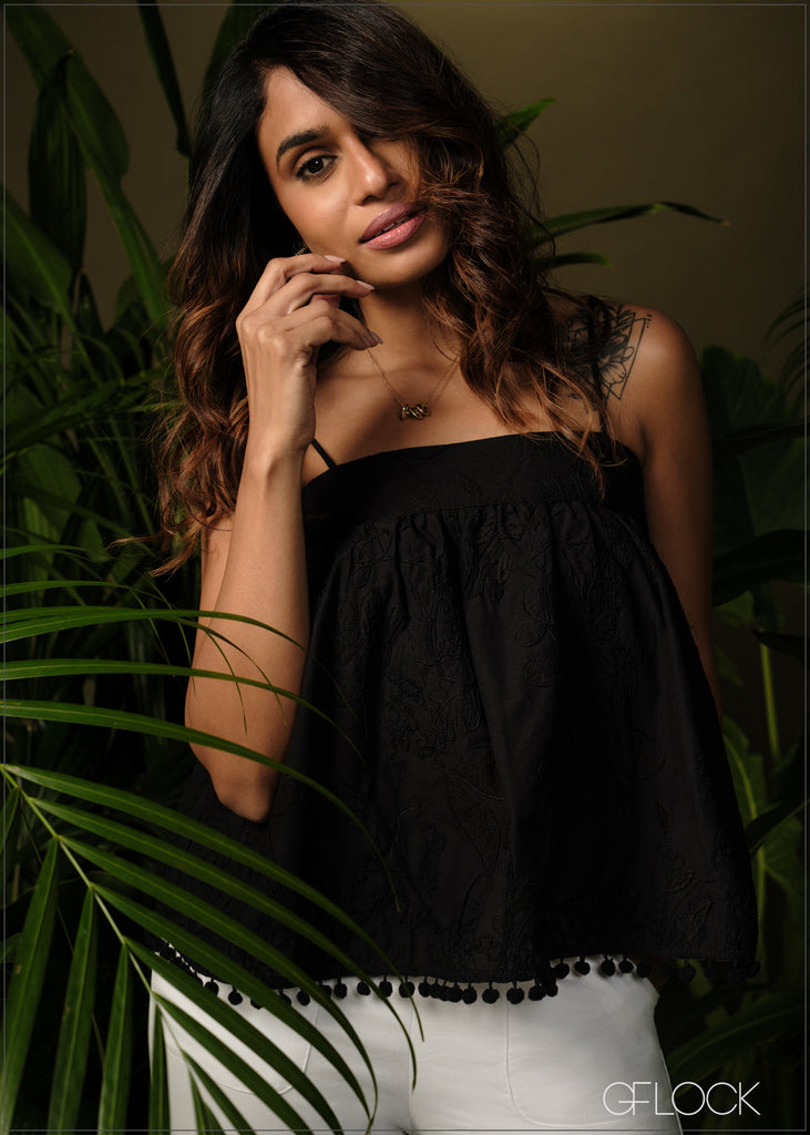 Strappy Embroidered Top - 190326