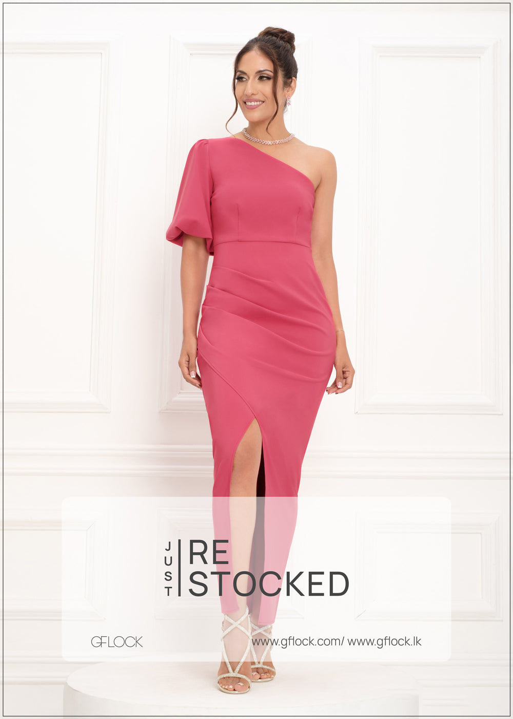 One Shoulder Pleat Detailed Maxi Dress - 090224 – GFlock Global One Shoulder Pleat Detailed Maxi Dress - 090224 – GFlock Global