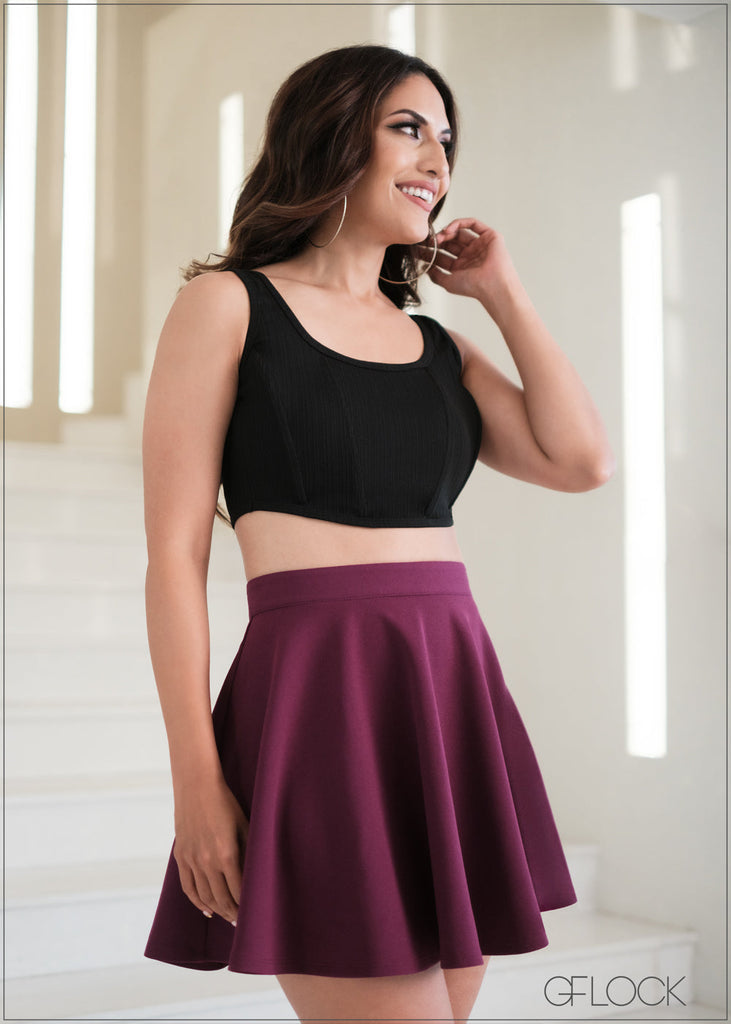 High Waisted Skater Skirt 271023 GFlock Global