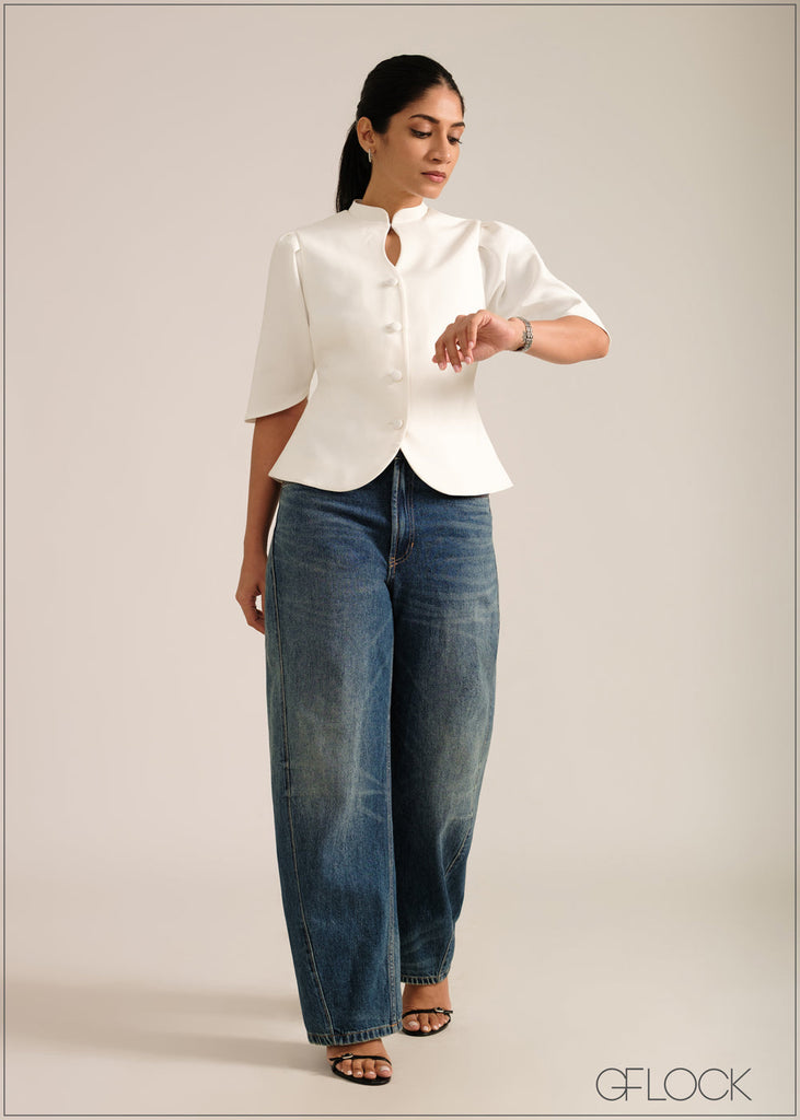 Puffed Sleeves Top - 261026