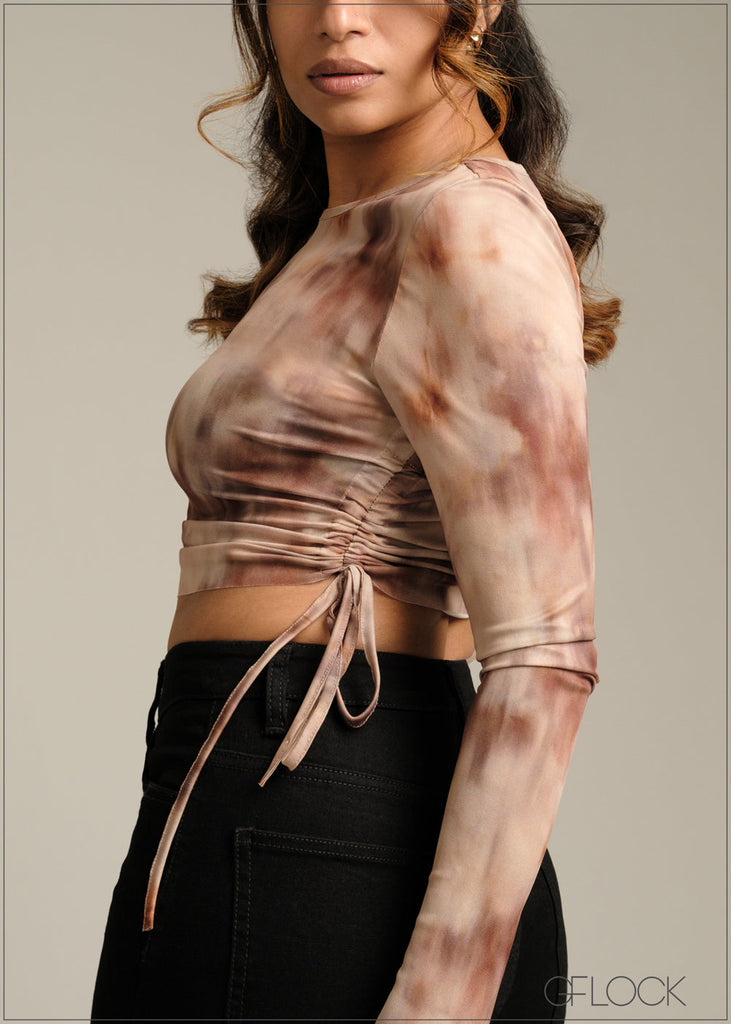 Side Ruched Crop Top - 190925