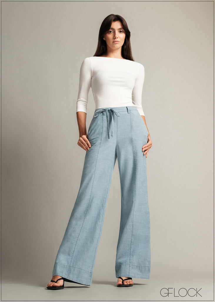 Wide Leg Chambray - Short Length - 150726