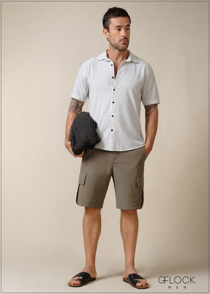 Normal Collar Short Sleeve Shirt - 100626