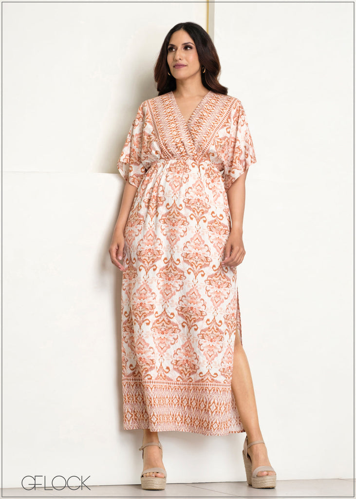 Border Printed Maxi Dress - 140625