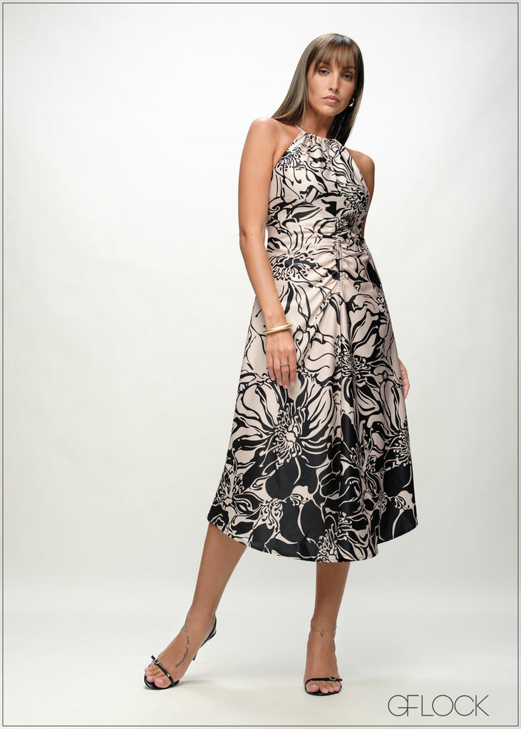 Knot Detail Halter Neck Midi Dress - 090226