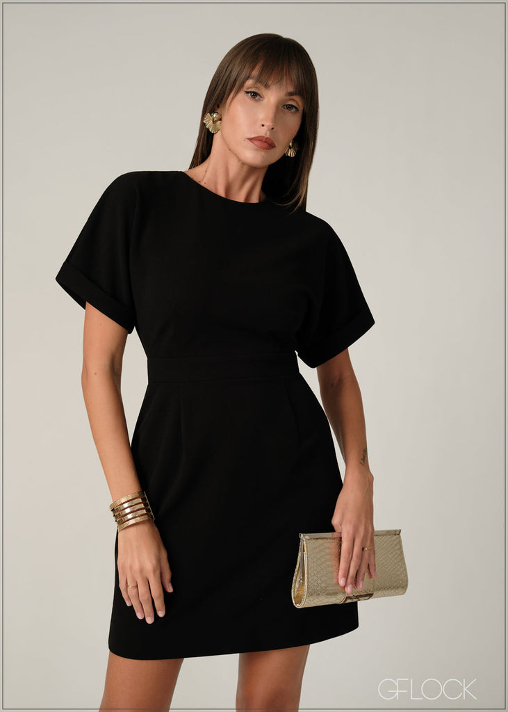 Sleeve Detailed Midi Dress - 090326