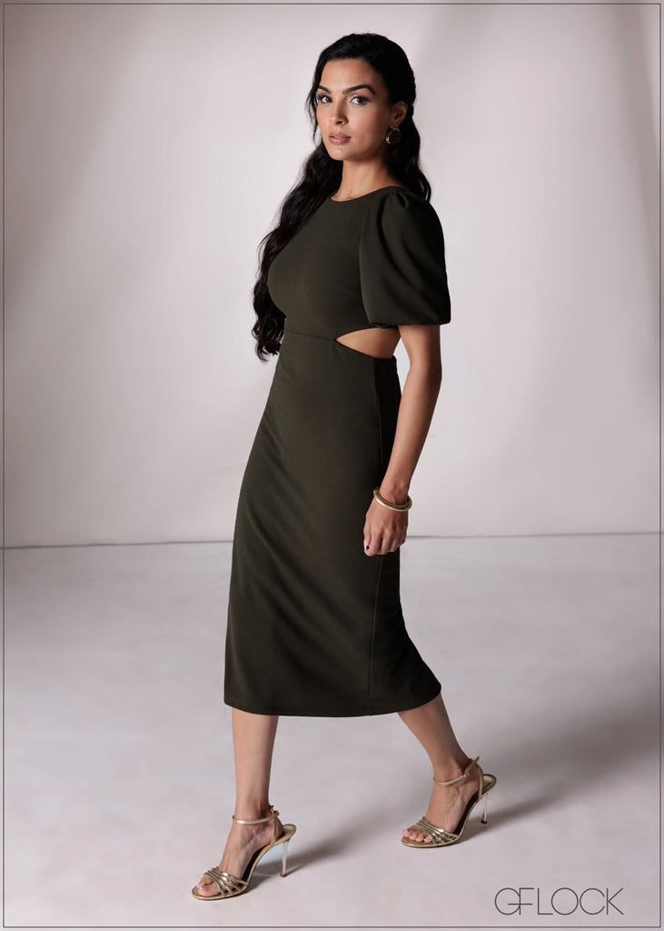 Cut-Out Detail Midi Dress - 151026