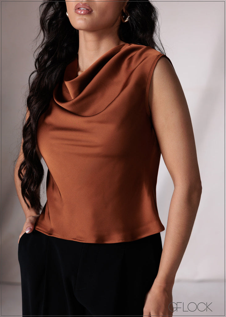 Cowl Neck Sleeveless Top - 151026