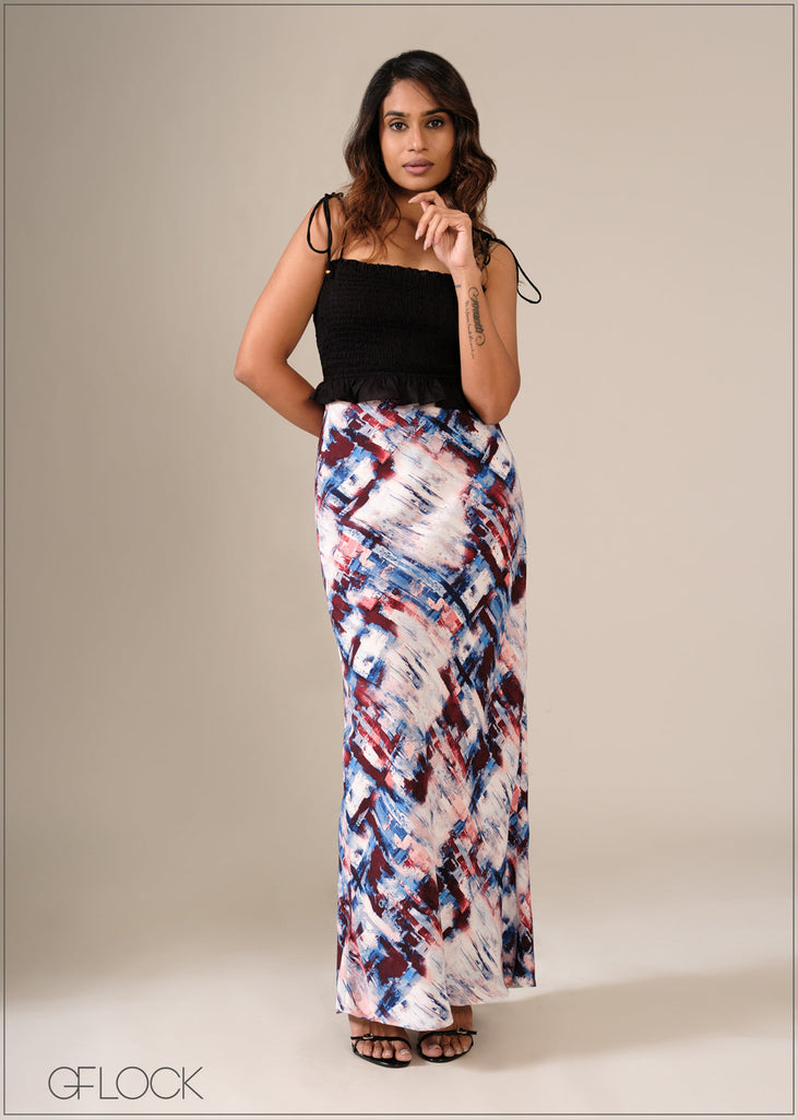 Printed Bias Skirt - 130326
