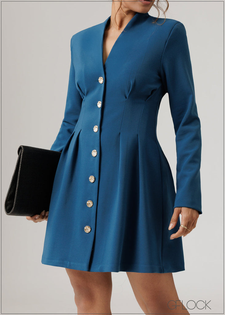 Long Sleeve Blazer Dress - 230926W