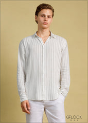 Relax Fit Stripe Linen Shirt - 030724 - 02 – GFlock Global