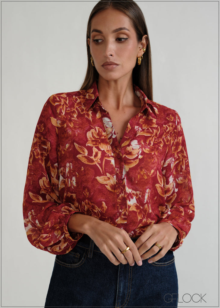 Collared Printed Shirt - 070926