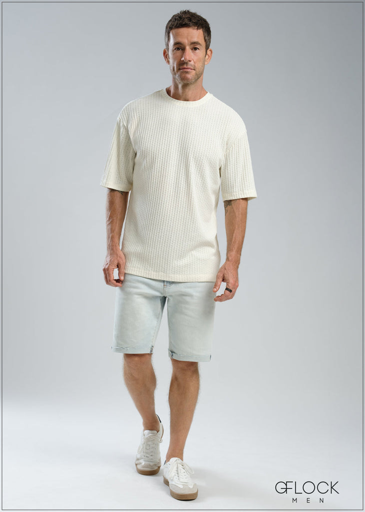 Light Wash Denim Short - 121125