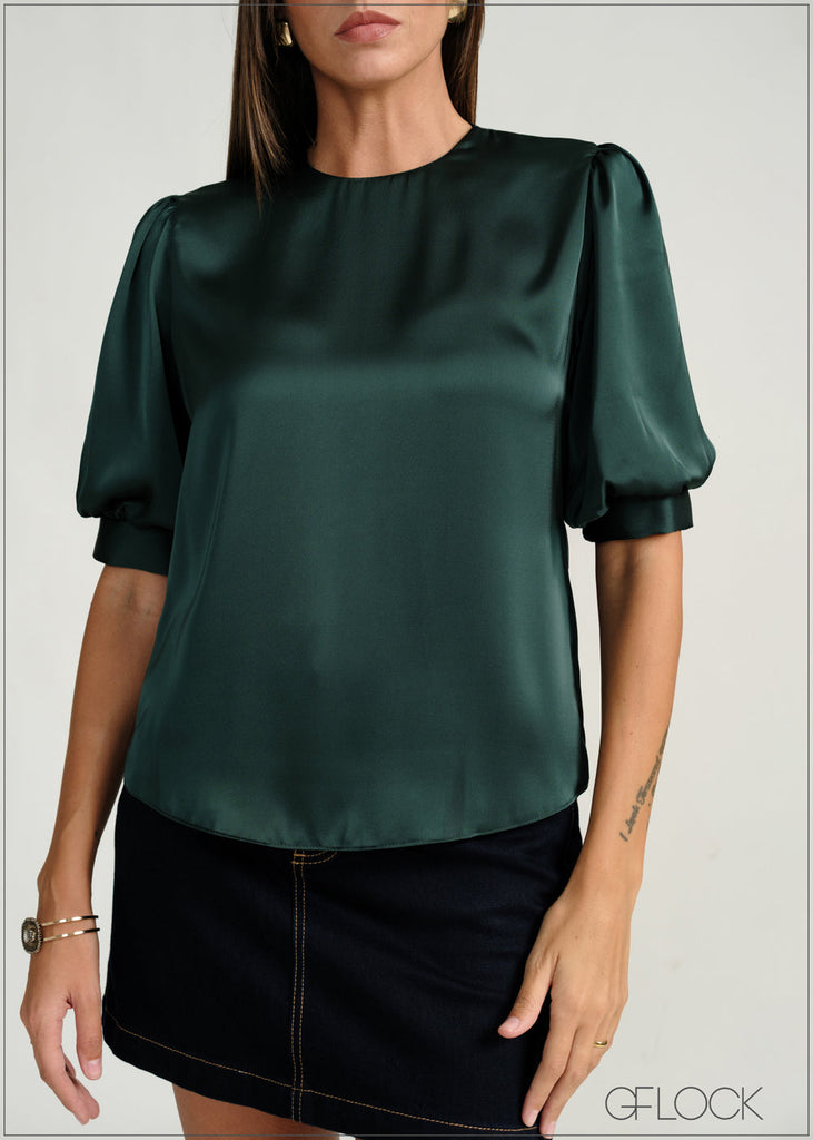 Short Balloon Sleeved Top - 160226