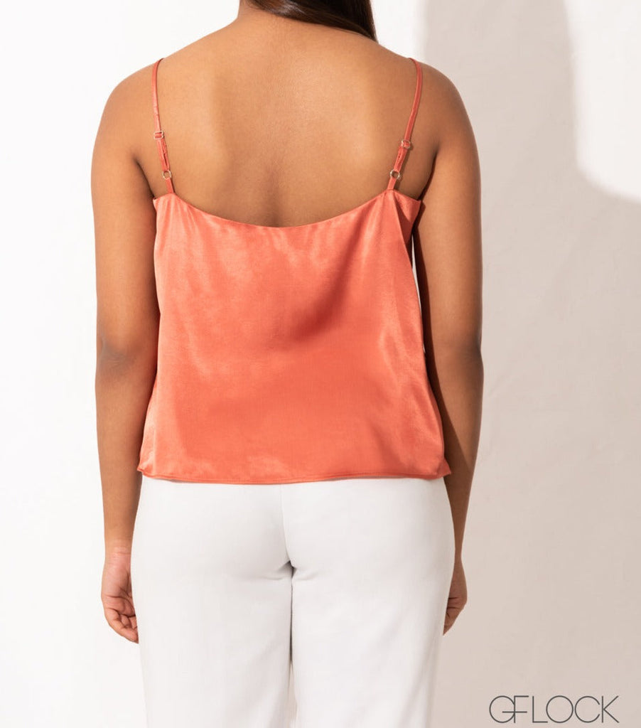 orange satin cami