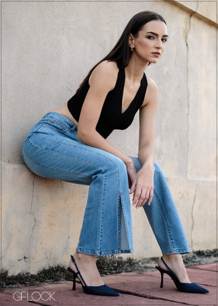 Front Split Jean - Short Length - 090425