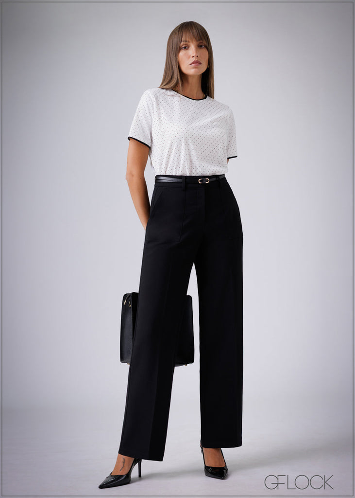 Straight Leg Pant With Pockets - Long Length - 230326