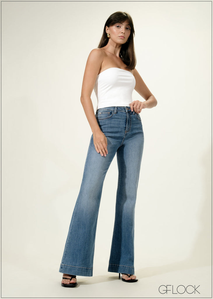 Light Blue Bootcut Jean - Short Length - 030626