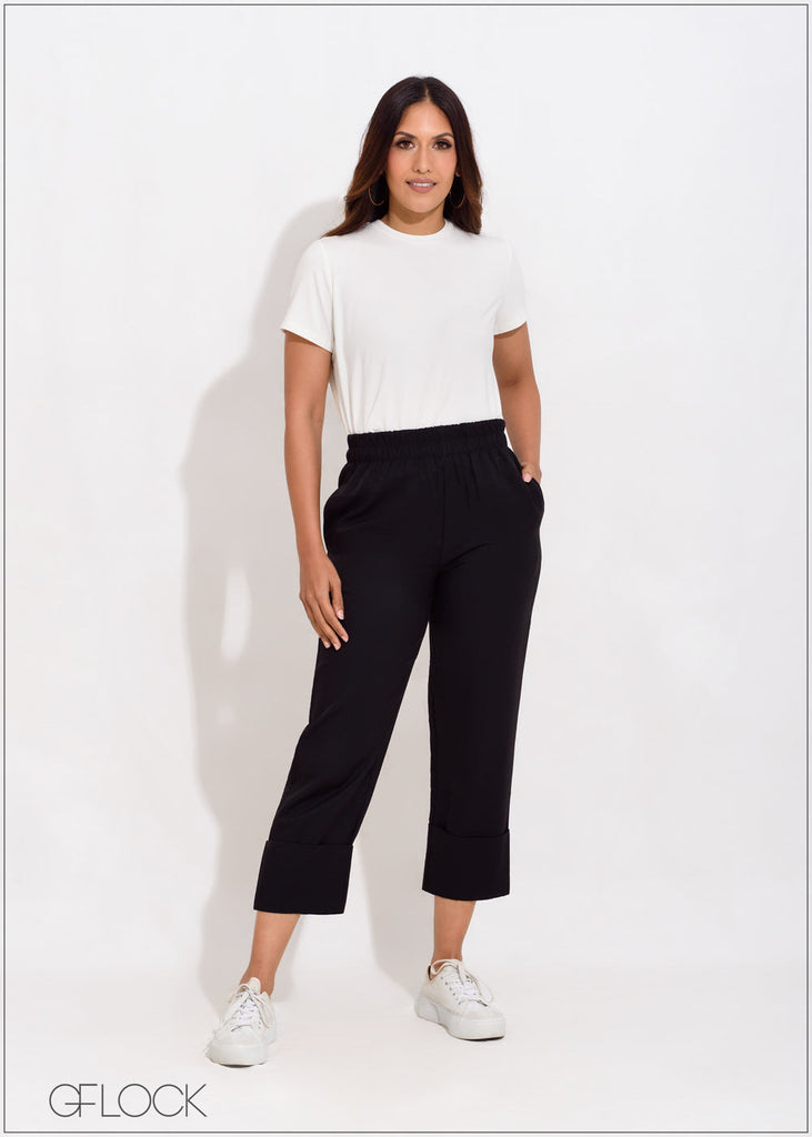 Fold Hem Pull On Pant - 050623