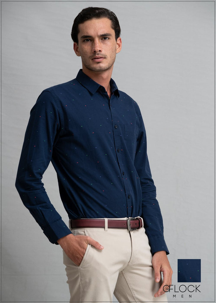 Normal Collar Long Sleeve Printed Shirt - MSC1221