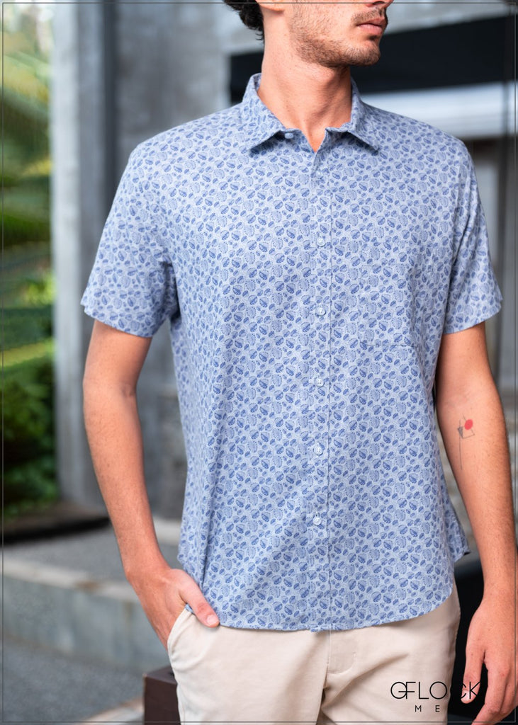 Printed Short Sleeve Shirt - Men's Shirts 0311